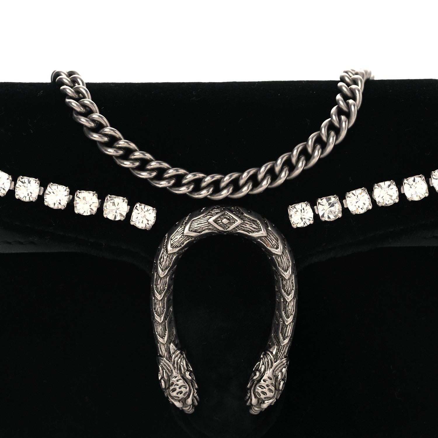 Gucci Velvet Crystal Super Mini Dionysus Shoulder Bag Black 7 of 10