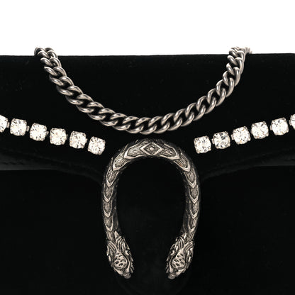 Gucci Velvet Crystal Super Mini Dionysus Shoulder Bag Black 7 of 10