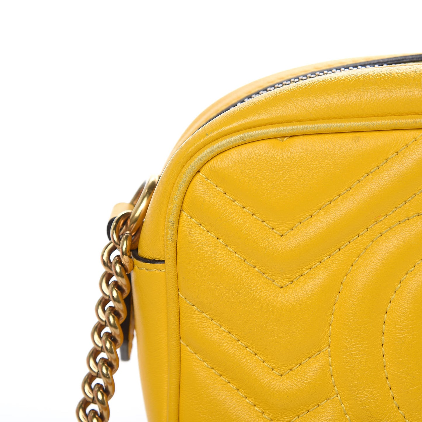 Calfskin Matelasse Mini GG Marmont Chain Shoulder Bag Stone Topaz