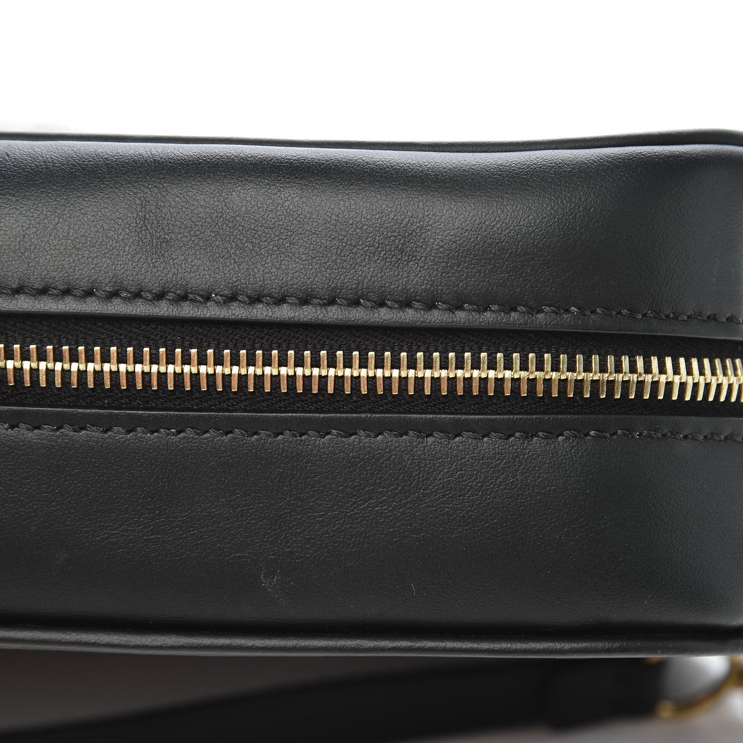 Glazed Fabric Vitello Century FF 1974 Stamp Patch Camera Case Mogano Panna Black