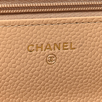 Chanel Caviar Quilted Wallet On Chain WOC Beige 6 of 12
