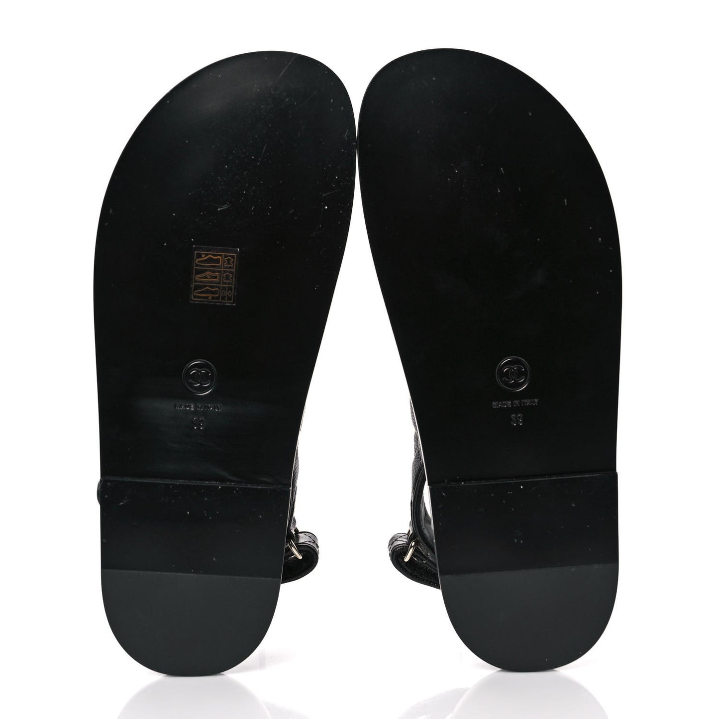 Grained Calfskin Velcro Dad Sandals 39 Black