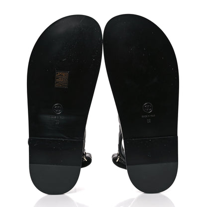 Chanel Grained Calfskin Velcro Dad Sandals 39 Black 5 of 9