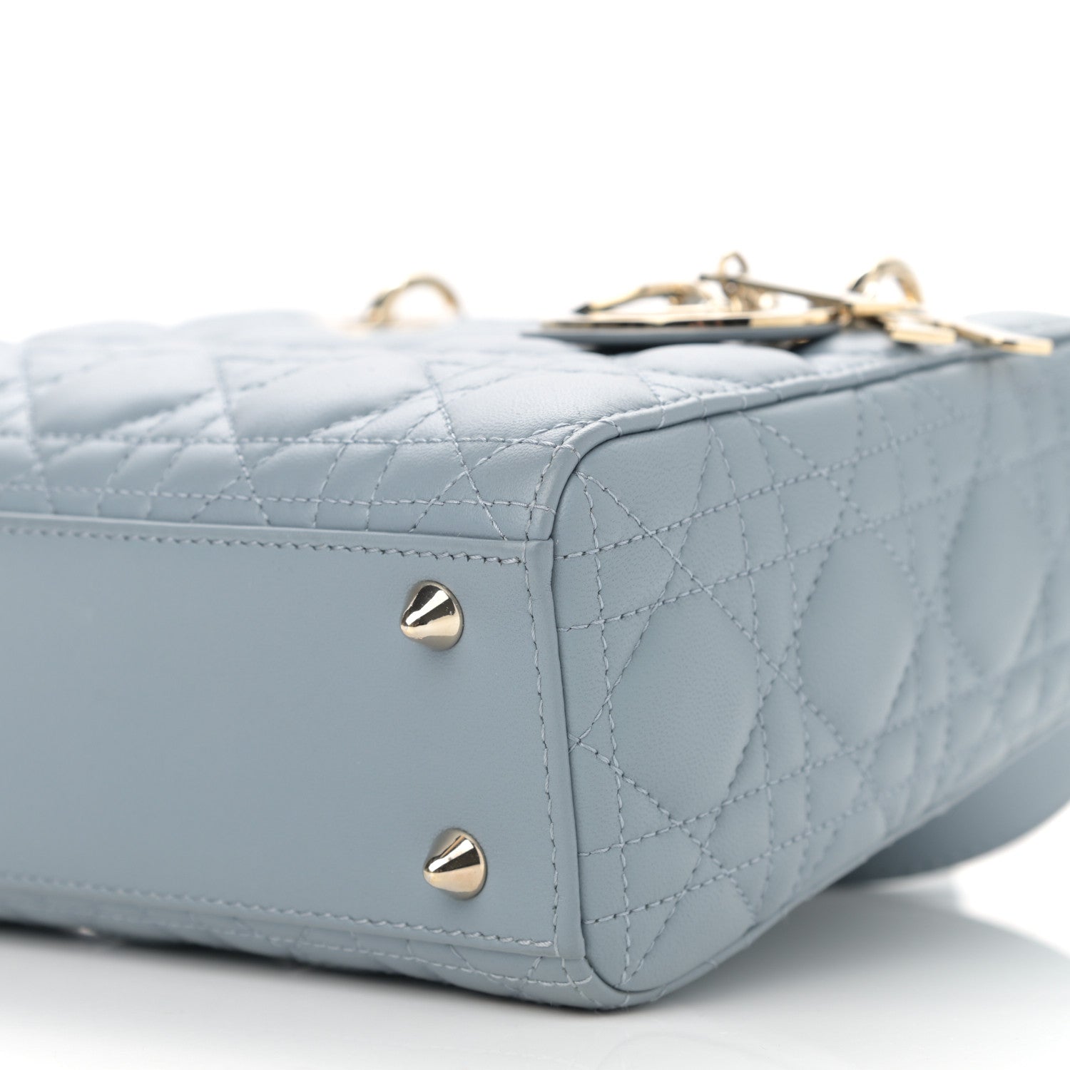Christian Dior Lambskin Cannage Small My ABCDior Lady Dior Cloud Blue 11 of 12