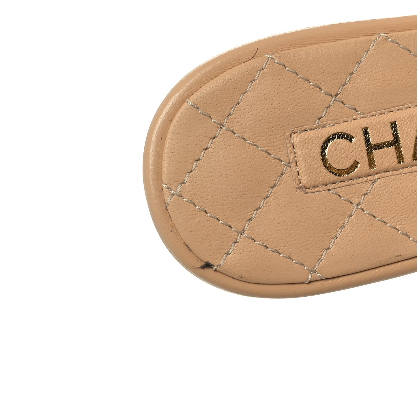 Lambskin Quilted CC Turnlock Sandals 38.5 Beige