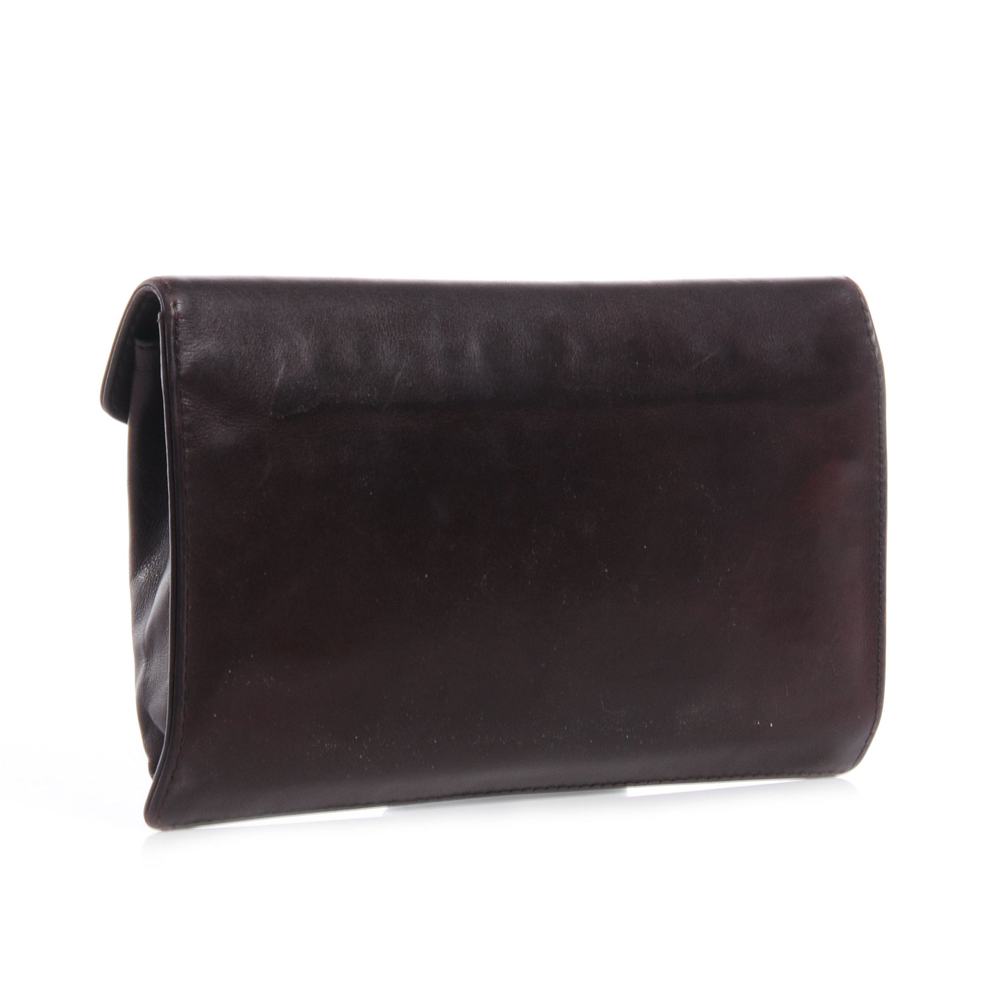 Chanel Lambskin CC Clutch Wallet Brown 3 of 7