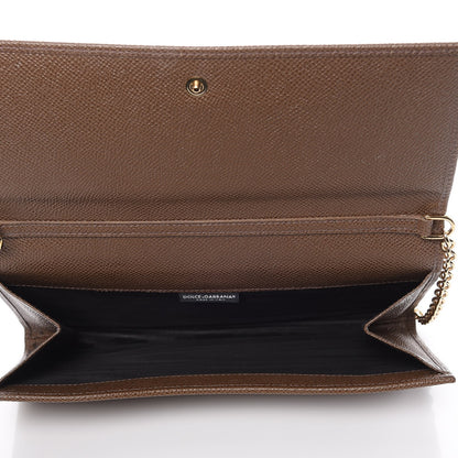 Dolce & Gabbana Dauphine Chain Flap Clutch Brown 7 of 12