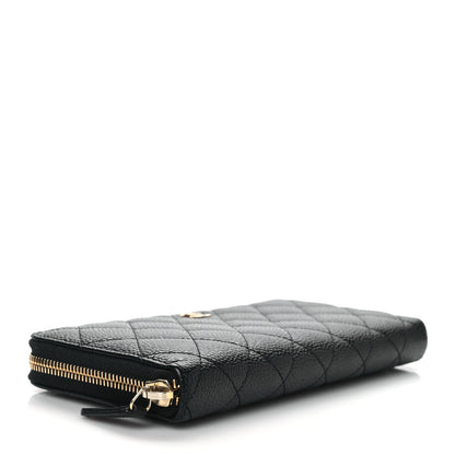 Chanel Caviar Quilted Large Gusset Zip Around Wallet Black 4 of 8