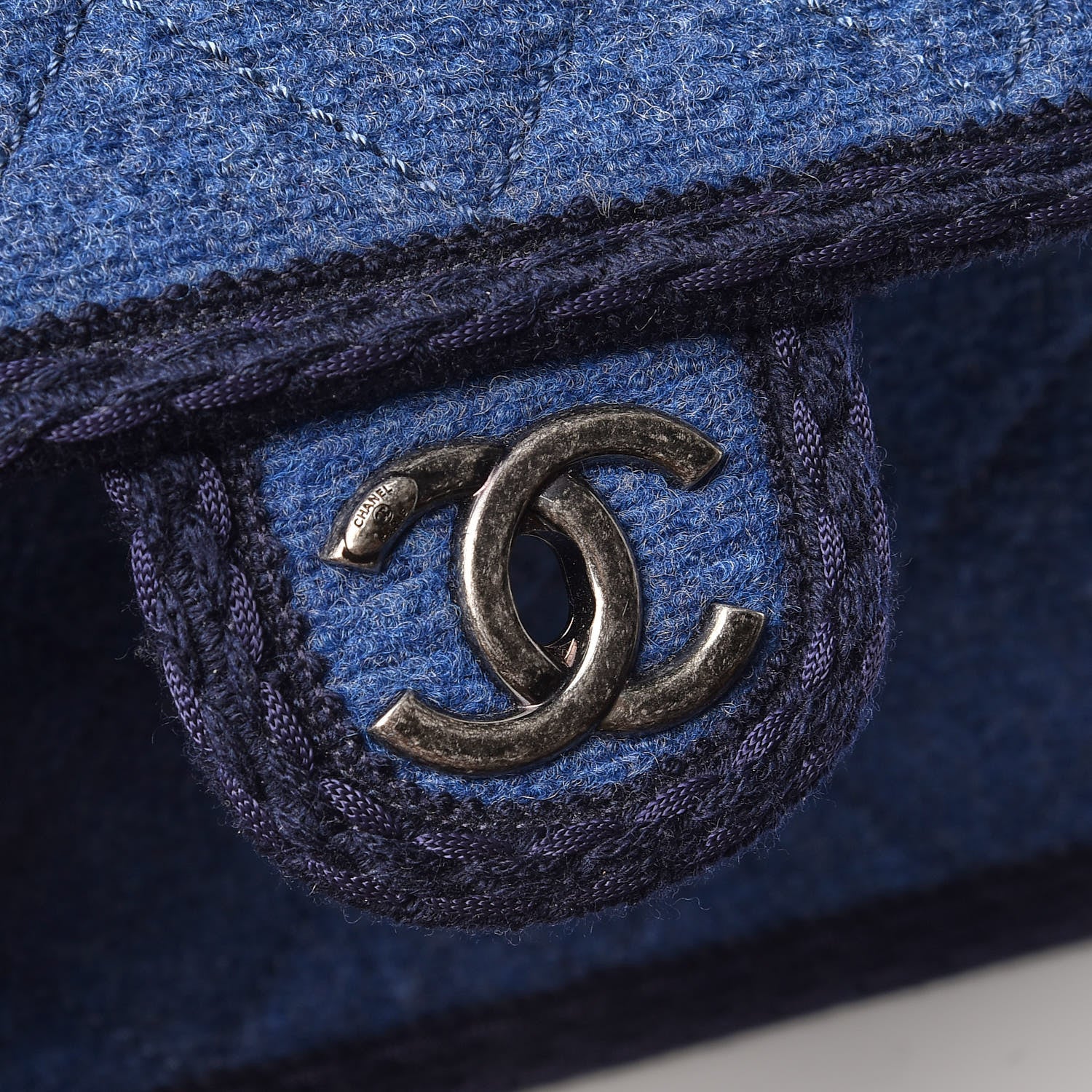 Chanel Wool Quilted Medium Edelweiss Single Flap Blue 11 of 11