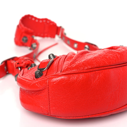 Balenciaga Agneau Arena Le Cagole Shoulder Bag XS Tomato Red 8 of 9