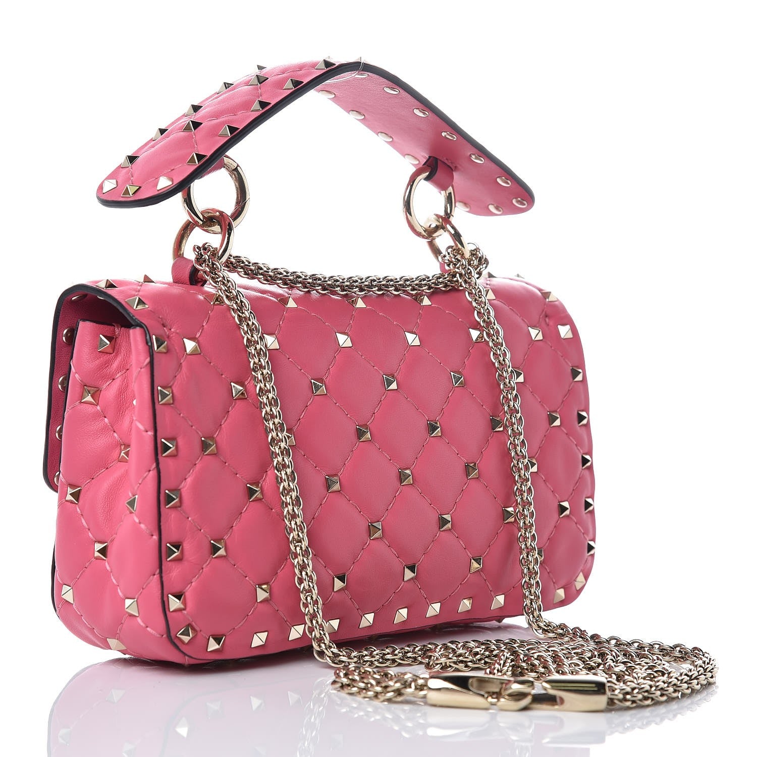 Valentino Garavani Nappa Small Rockstud Spike Shoulder Bag Shadow Pink 3 of 6