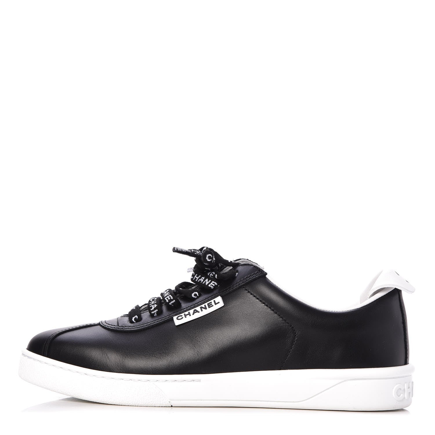 Chanel Calfskin CC Sneakers 36.5 Black 1 of 8