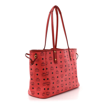 MCM Visetos Medium Reversible Shopper Project Tote Red Jaguar Brown 4 of 26