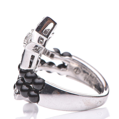 Chanel 18K White Gold Diamond Black Spinel Comete Ring 52 6 5 of 8