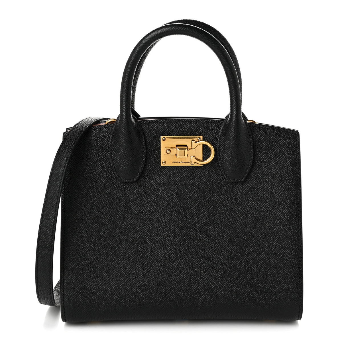 Calfskin Small The Studio Box Bag Black