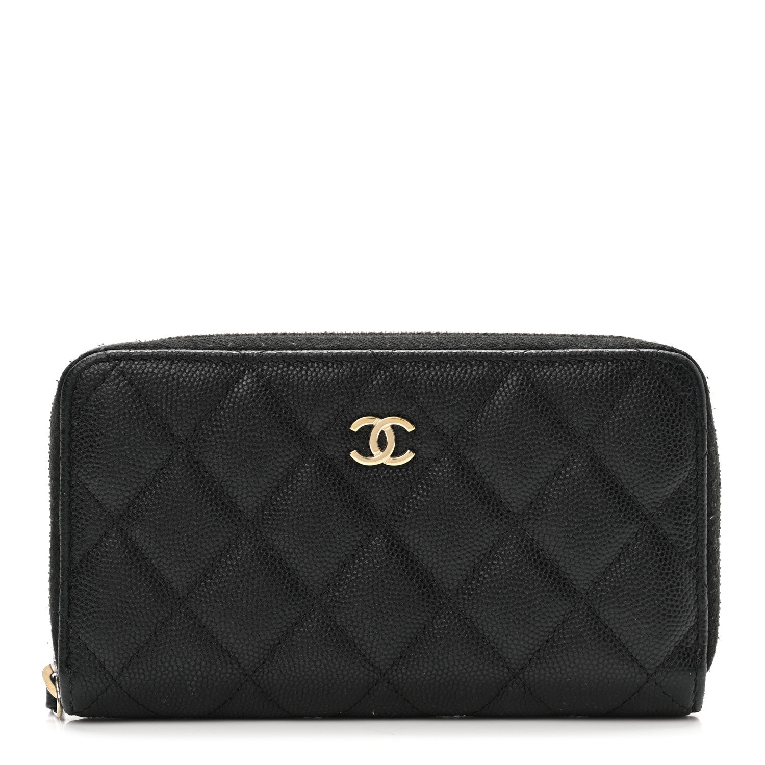 Chanel Caviar Quilted Small Zip Around Wallet Black 1 of 10