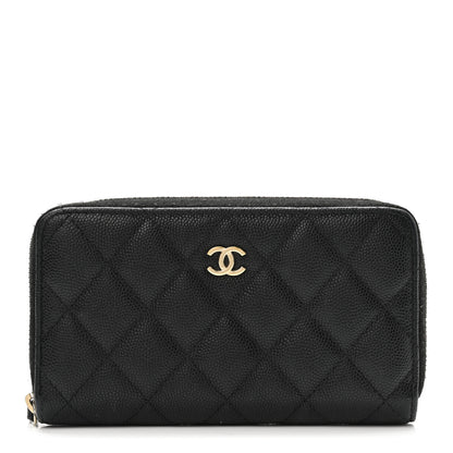 Chanel Caviar Quilted Small Zip Around Wallet Black 1 of 10