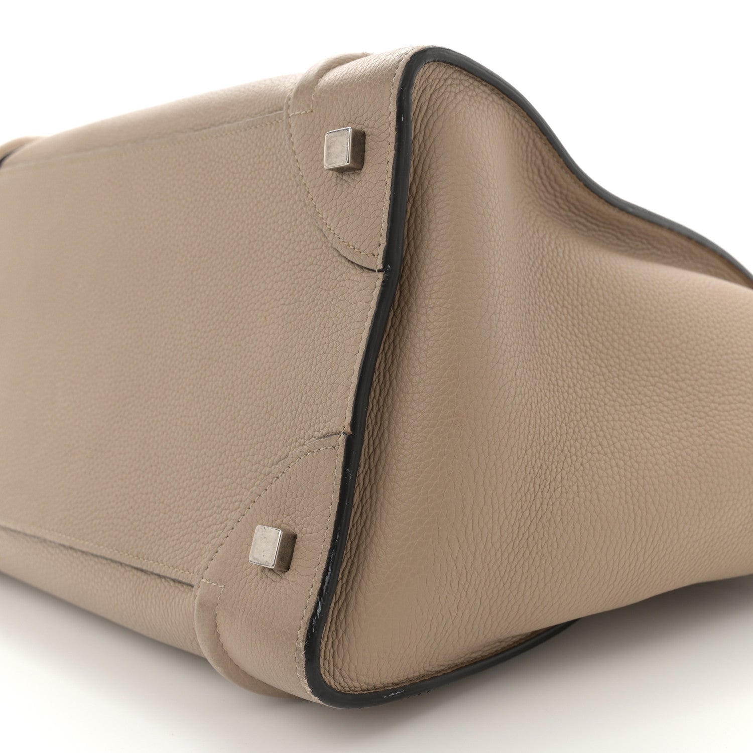 Celine Drummed Calfskin Mini Luggage Dune 9 of 17