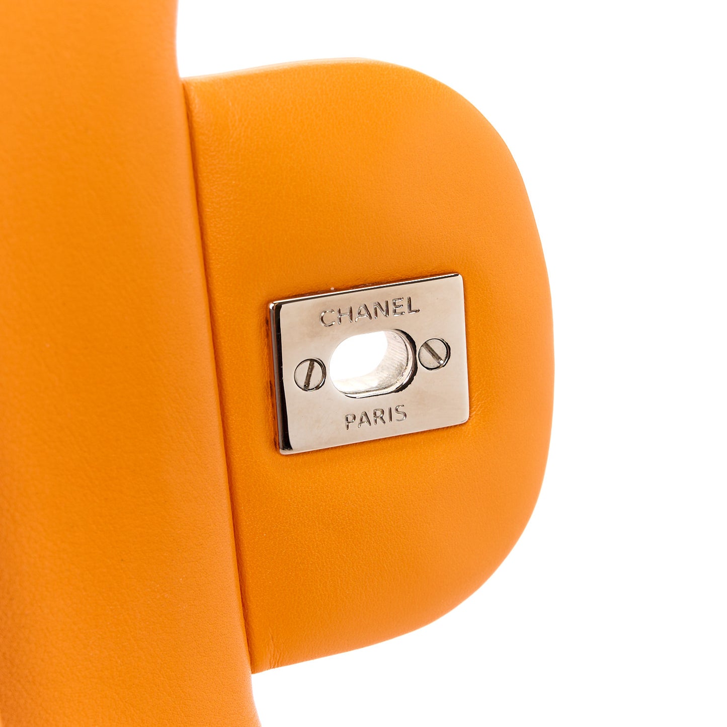 Patent Quilted Jumbo Double Flap Orange