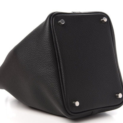 Hermes Taurillon Clemence Matte Alligator Picotin Lock Touch 18 PM Black 6 of 11