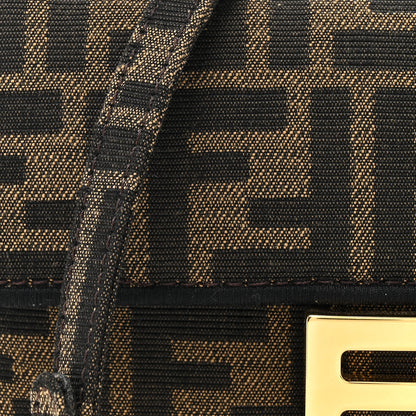Fendi Fabric Jacquard FF 1974 Mini Baguette Tobacco Moro Black 7 of 10
