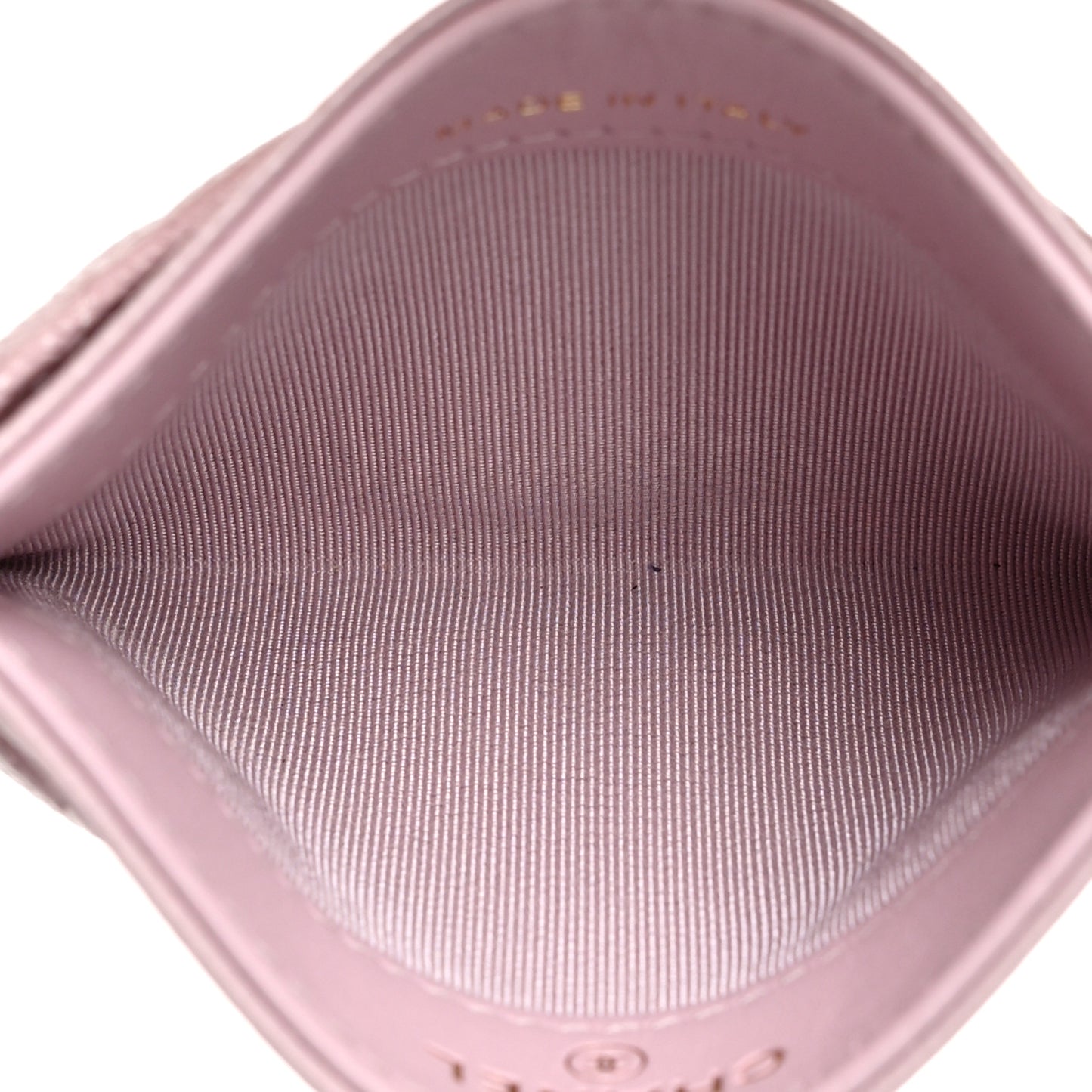 Caviar Quilted Card Holder Light Pink