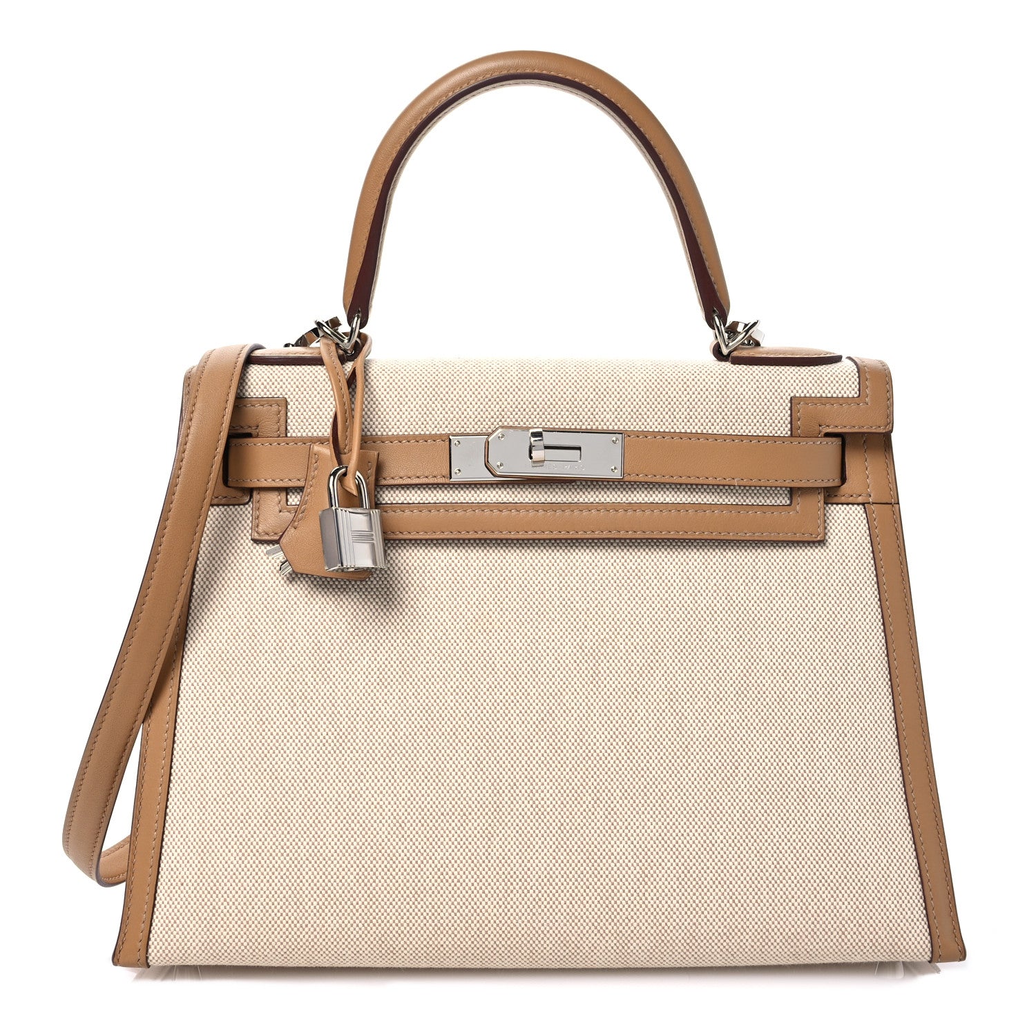 Hermes Toile H Swift Kelly Sellier 28 Ecru Biscuit 1 of 14