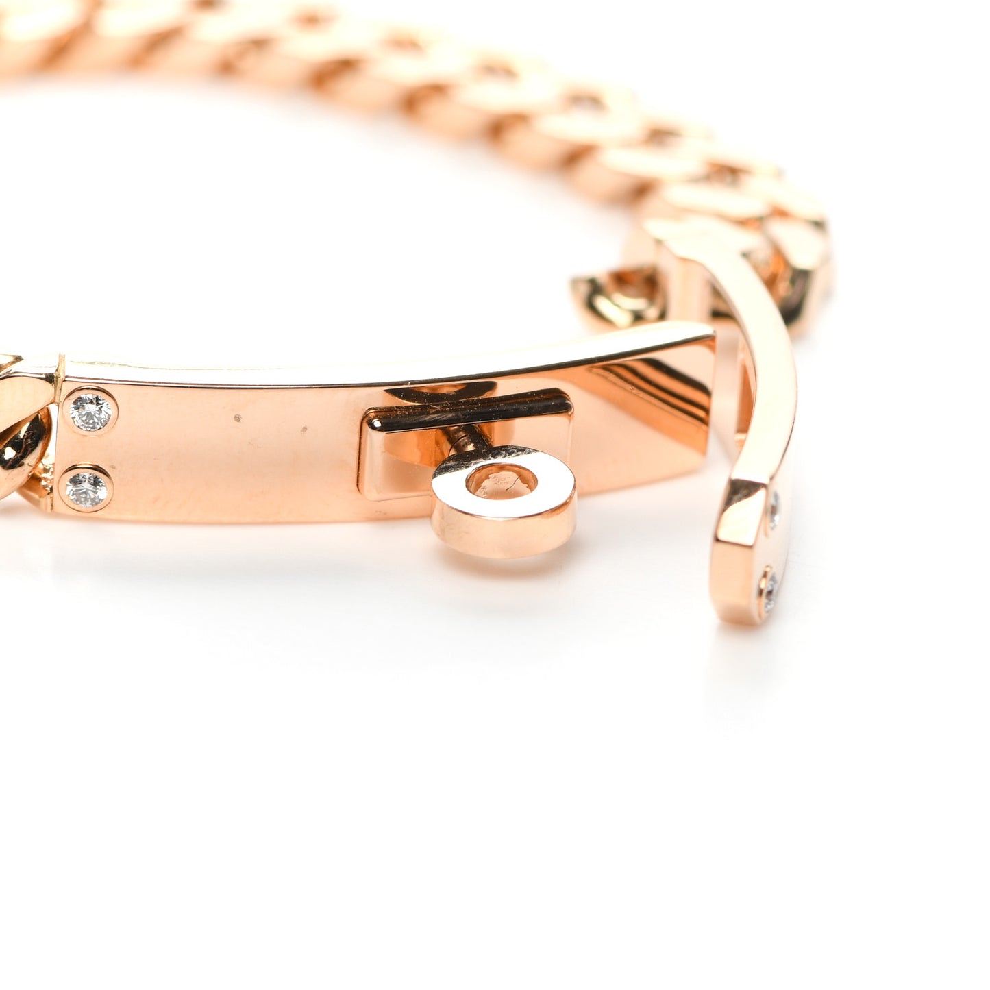 18K Rose Gold Diamond PM Kelly Chaine Bracelet XS