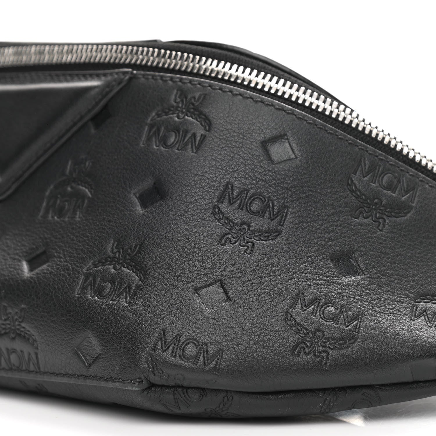 MCM Calfskin Ottomar Monogram Fursten Belt Bag Black 9 of 10