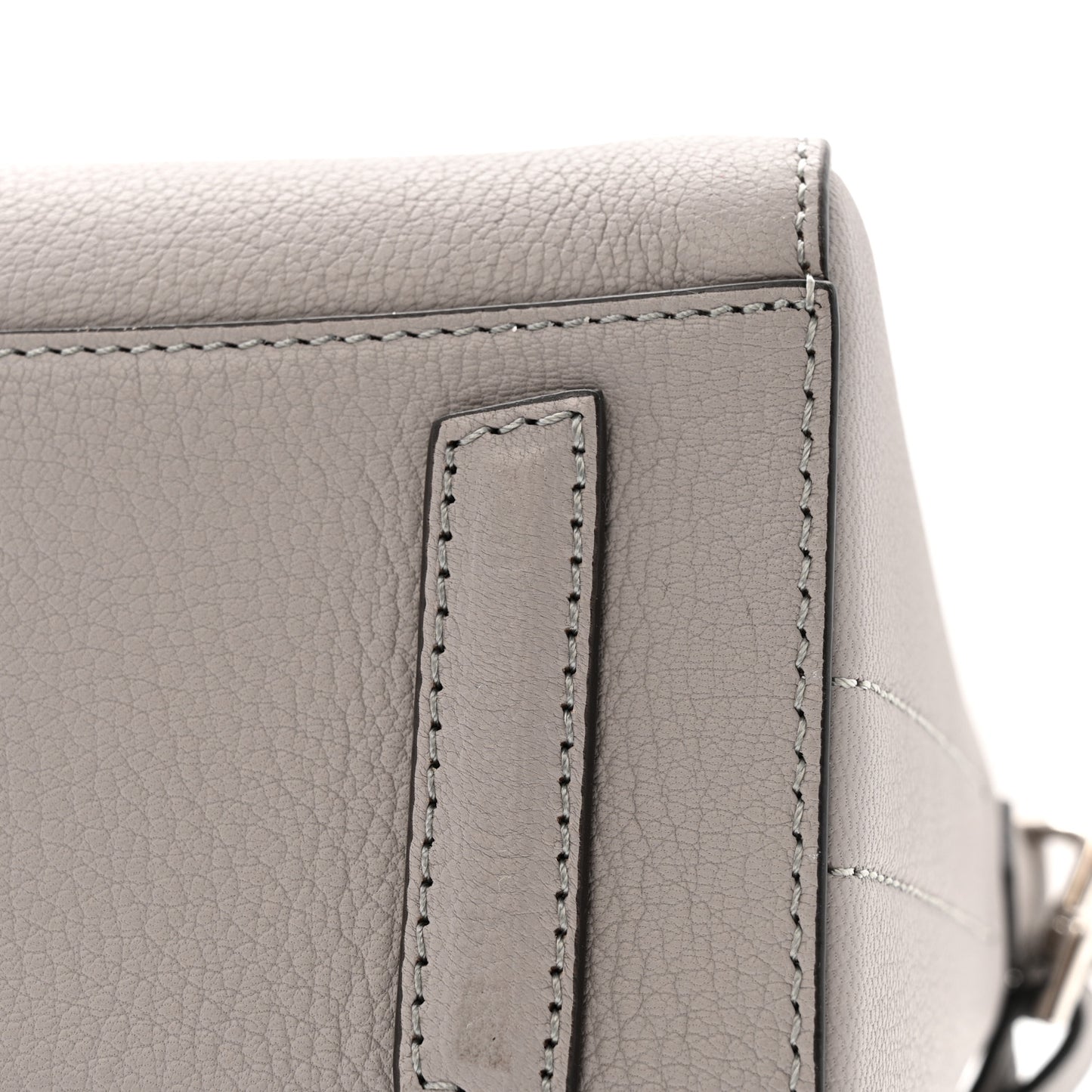 Sugar Goatskin Mini Antigona Pearl Grey
