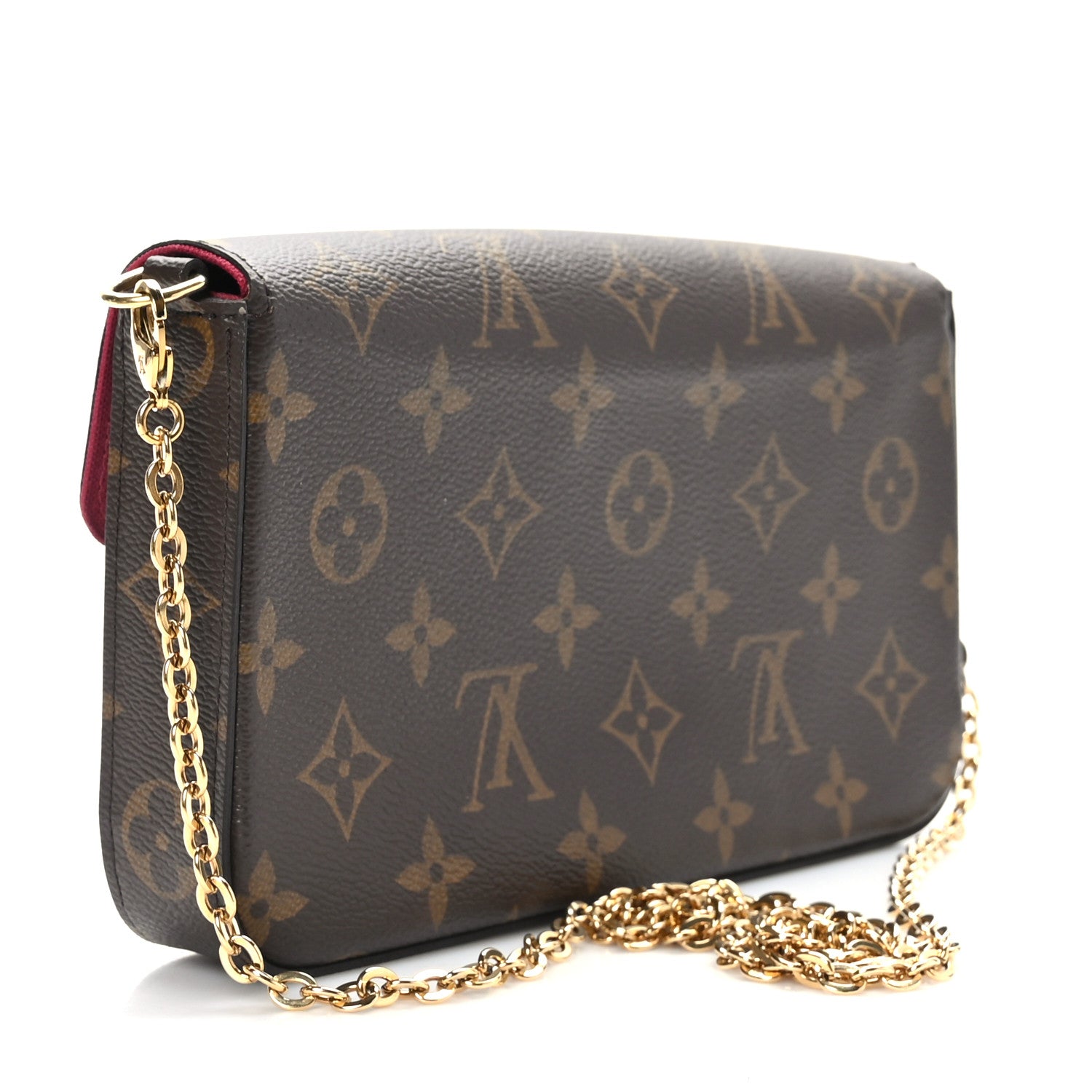 Louis Vuitton Monogram Pochette Felicie Chain Wallet Fuchsia 3 of 8