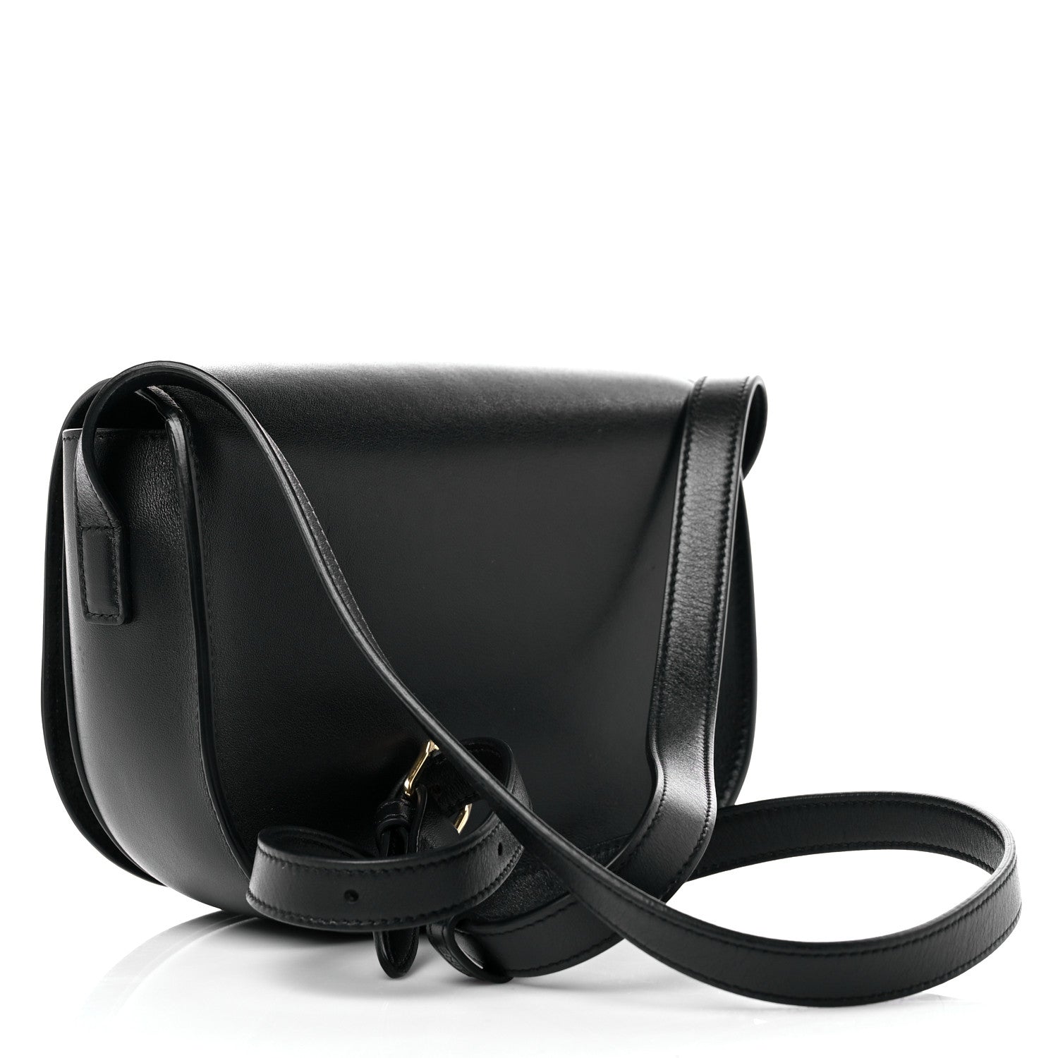 Celine Smooth Calfskin Cuir Triomphe Folco Crossbody Bag Black 2 of 13