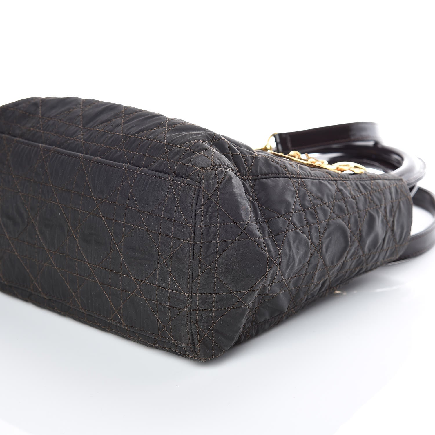 Christian Dior Nylon Cannage Medium Lady Dior Marron Fonce 7 of 10