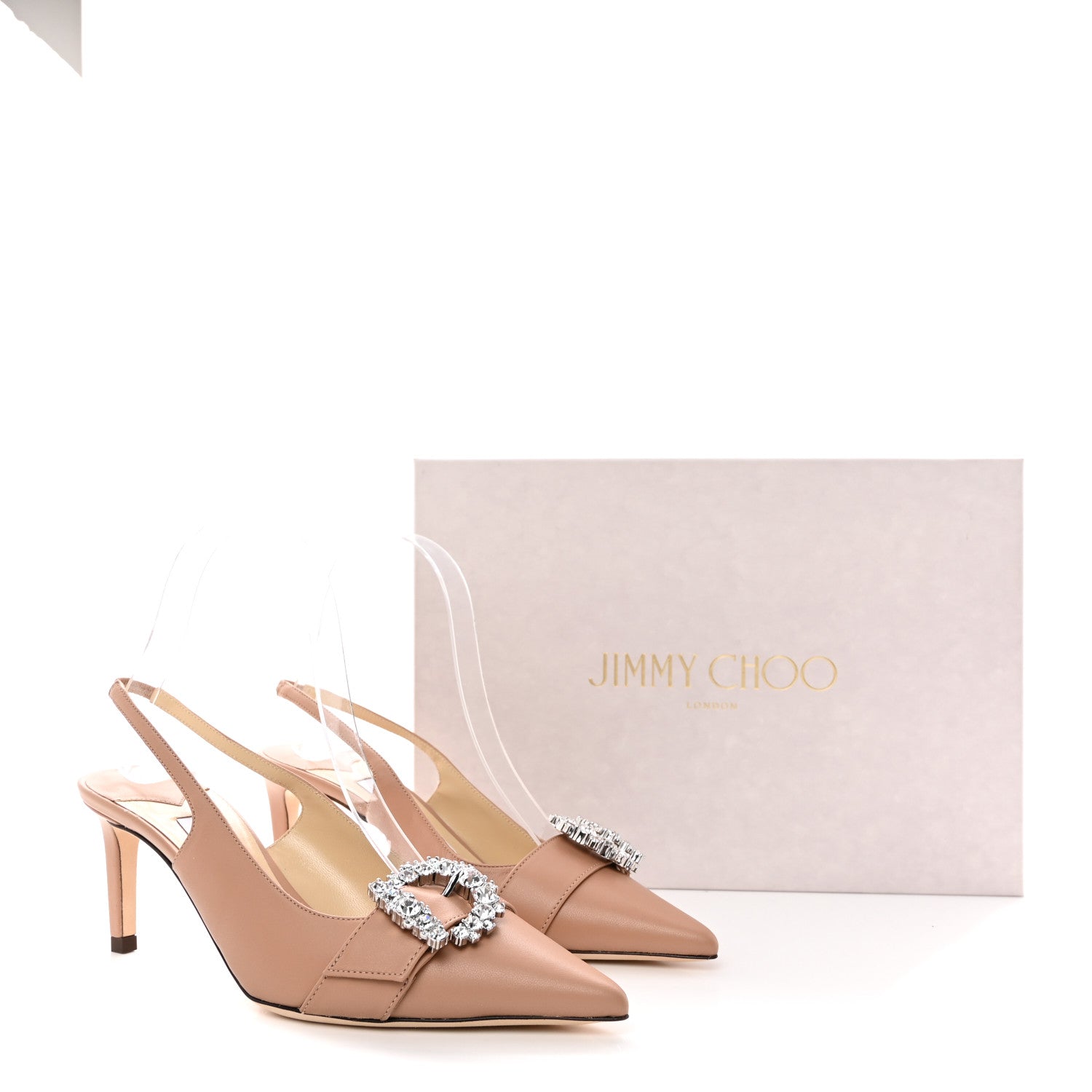 Jimmy Choo Calfskin Cheri 65 Slingback Pumps 36 Powder Pink 8 of 8