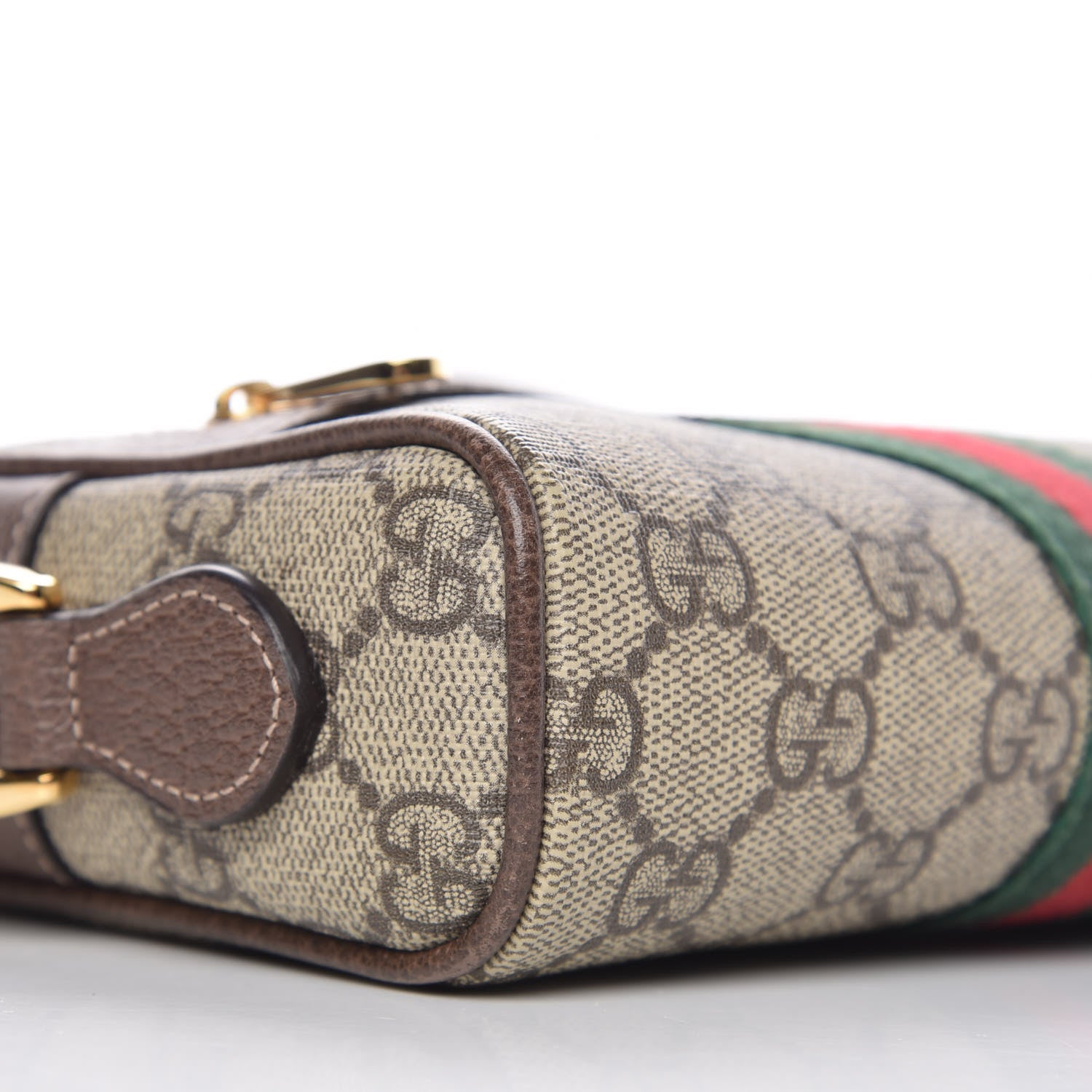 Gucci GG Supreme Monogram Web Mini Ophidia Shoulder Bag Brown 10 of 16