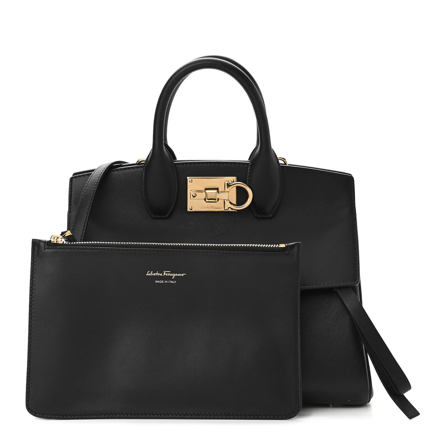 Calfskin Medium Studio Bag Black