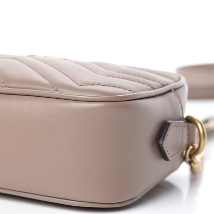 Gucci Calfskin Matelasse Mini GG Marmont Chain Shoulder Bag Nude 6 of 10