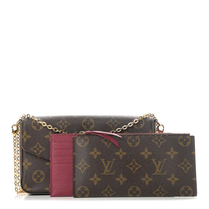 Louis Vuitton Monogram Pochette Felicie Chain Wallet Fuchsia 3 of 18