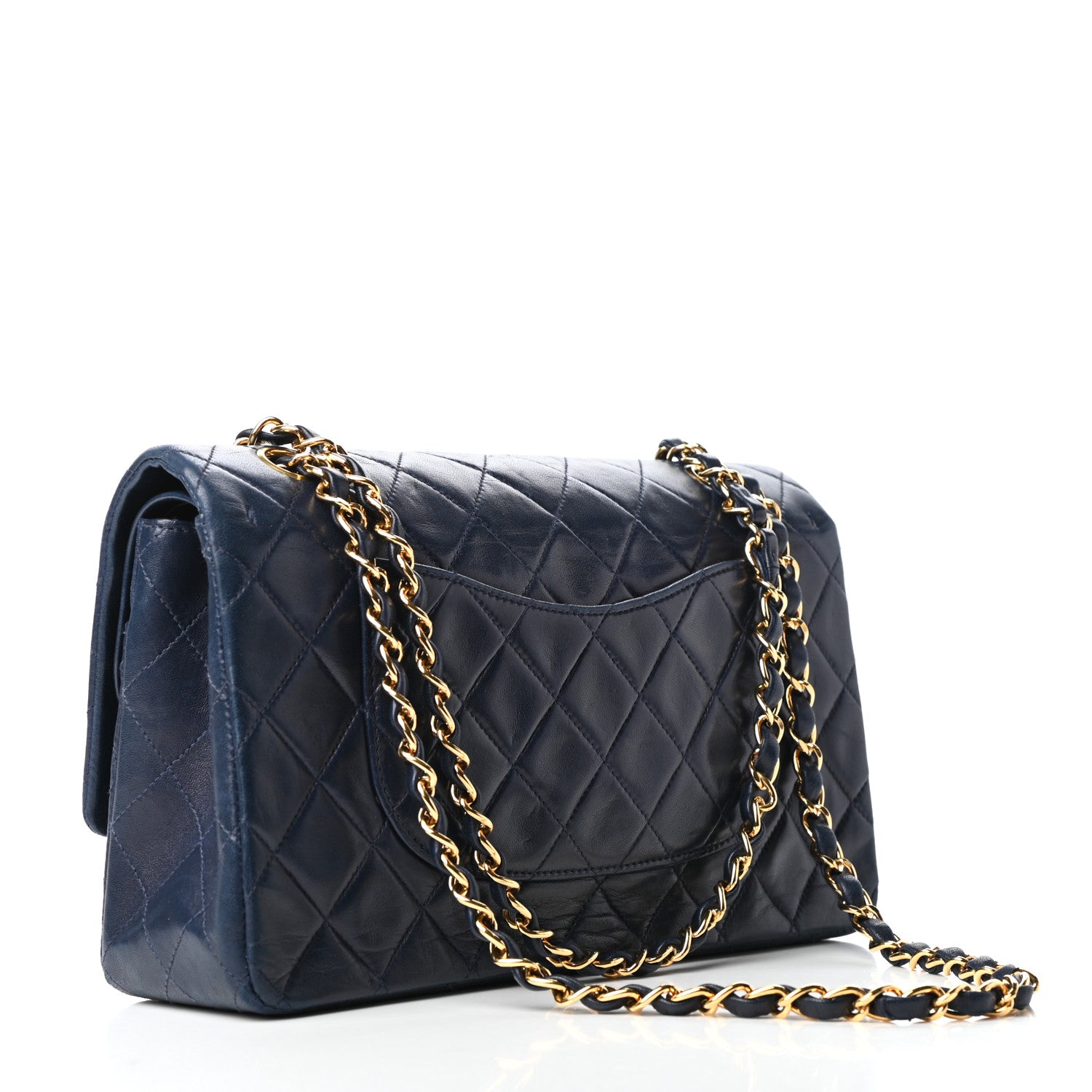 Chanel Lambskin Quilted Medium Double Flap Navy 3 of 9