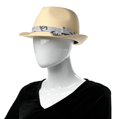 Chanel Straw CC Fedora Hat M Beige 2 of 7