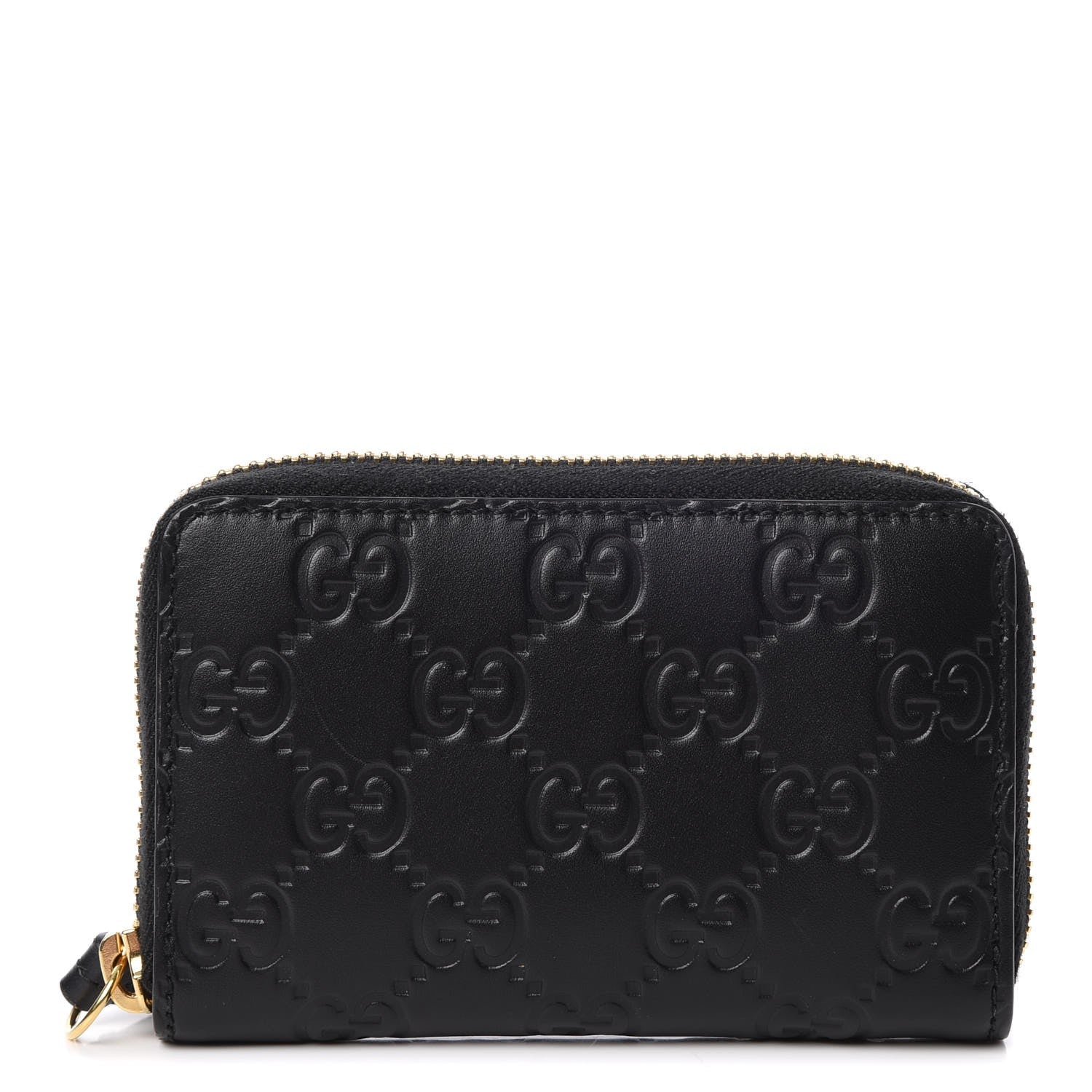Gucci Guccissima Zip Around Card Case Black 1 of 7
