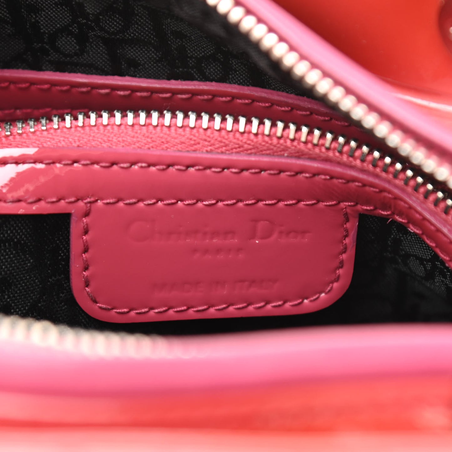 Patent Cannage Medium Lady Dior Red