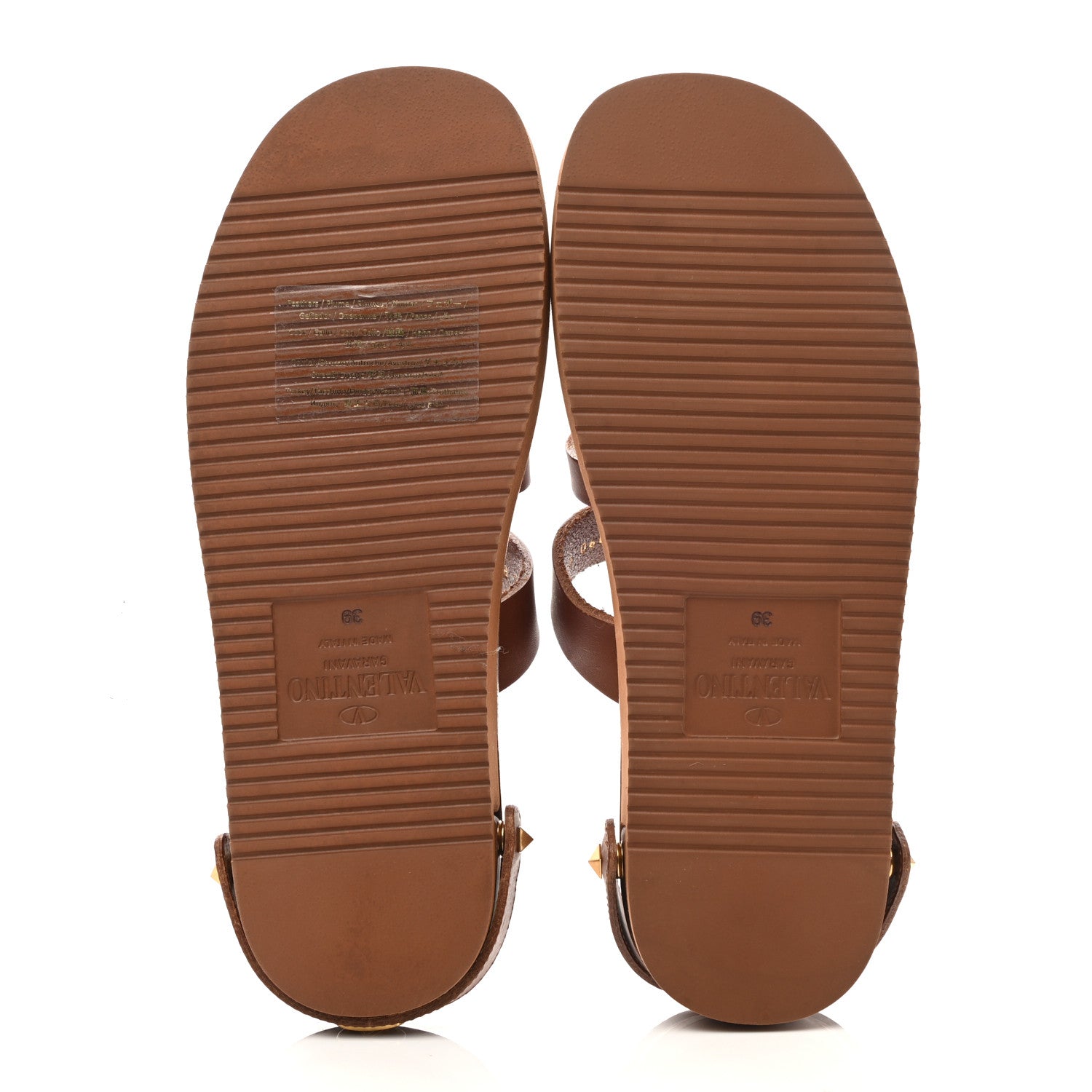 Valentino Garavani Calfskin Buckled Slide Sandals 39 Tan 7 of 9