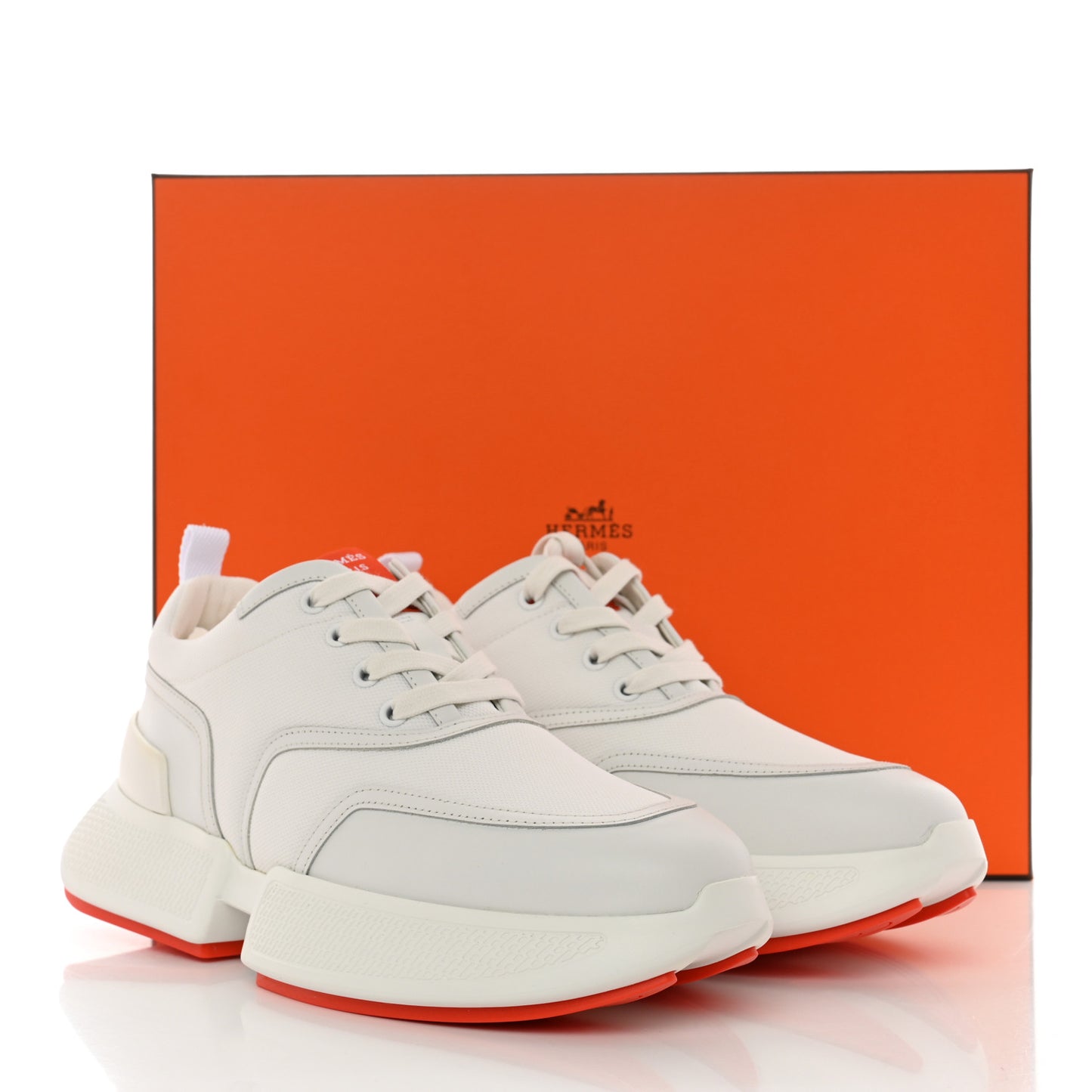 Mesh Calfskin Womens Giga Sneakers 39 White