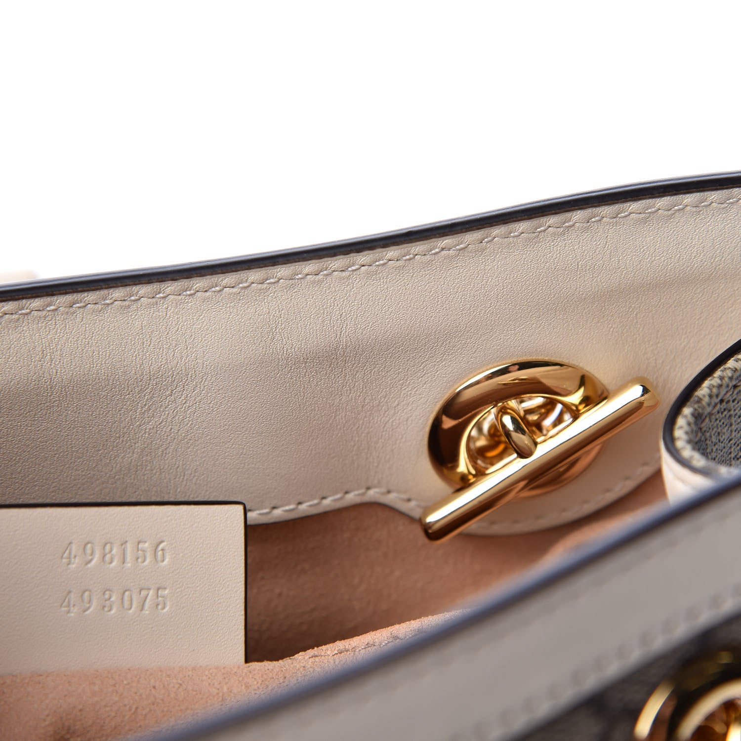 Gucci GG Supreme Monogram Moon Calfskin Small Padlock Tote Beige Ebony Mystic White 8 of 9