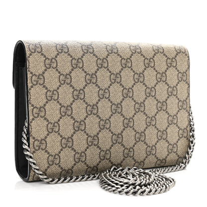 Gucci GG Supreme Monogram Mini Dionysus Chain Wallet Beige Black 3 of 10