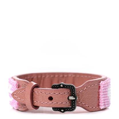 Gucci Calfskin Beaded Logo Bracelet S Pink 4 of 6