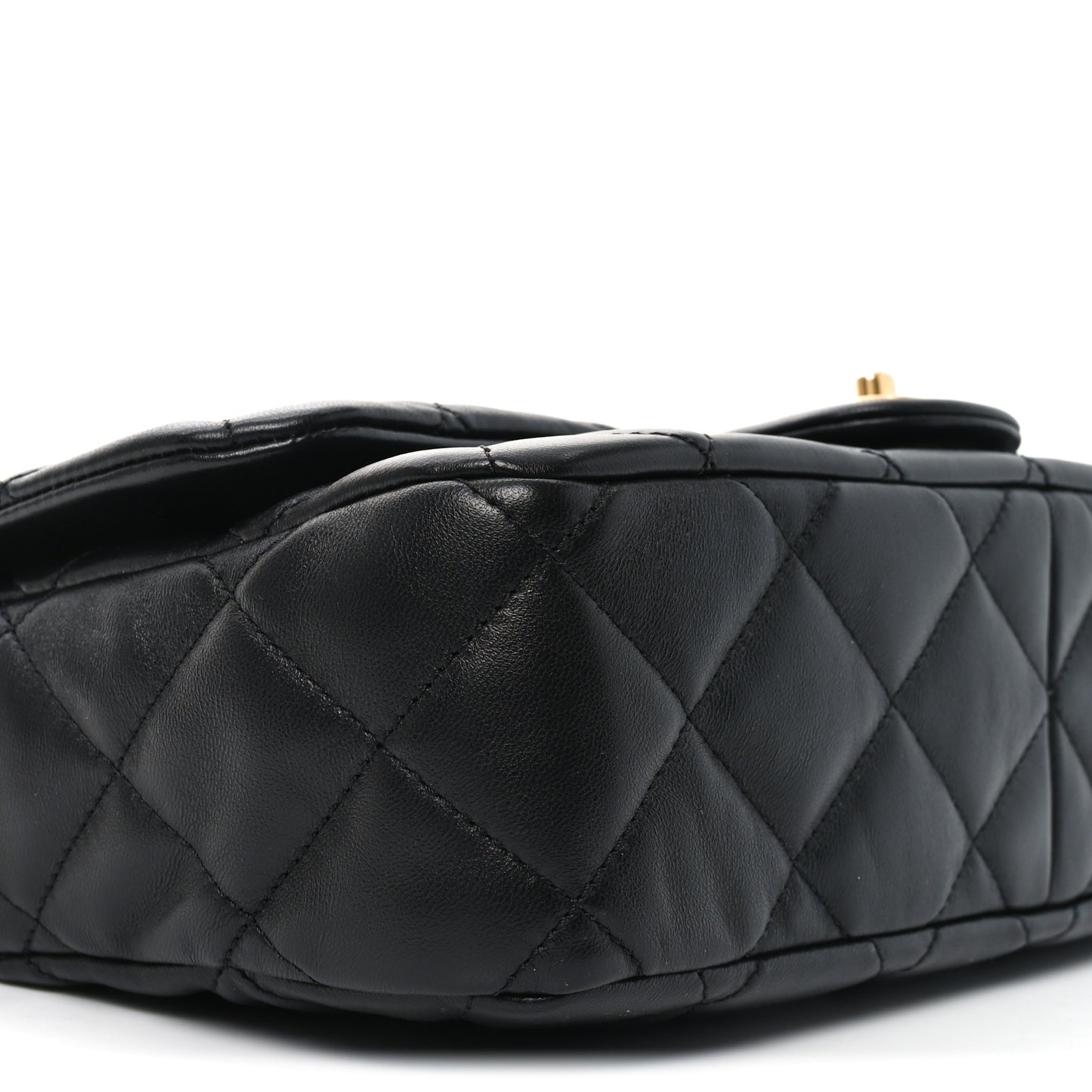 Lambskin Quilted Crossbody Flap Black