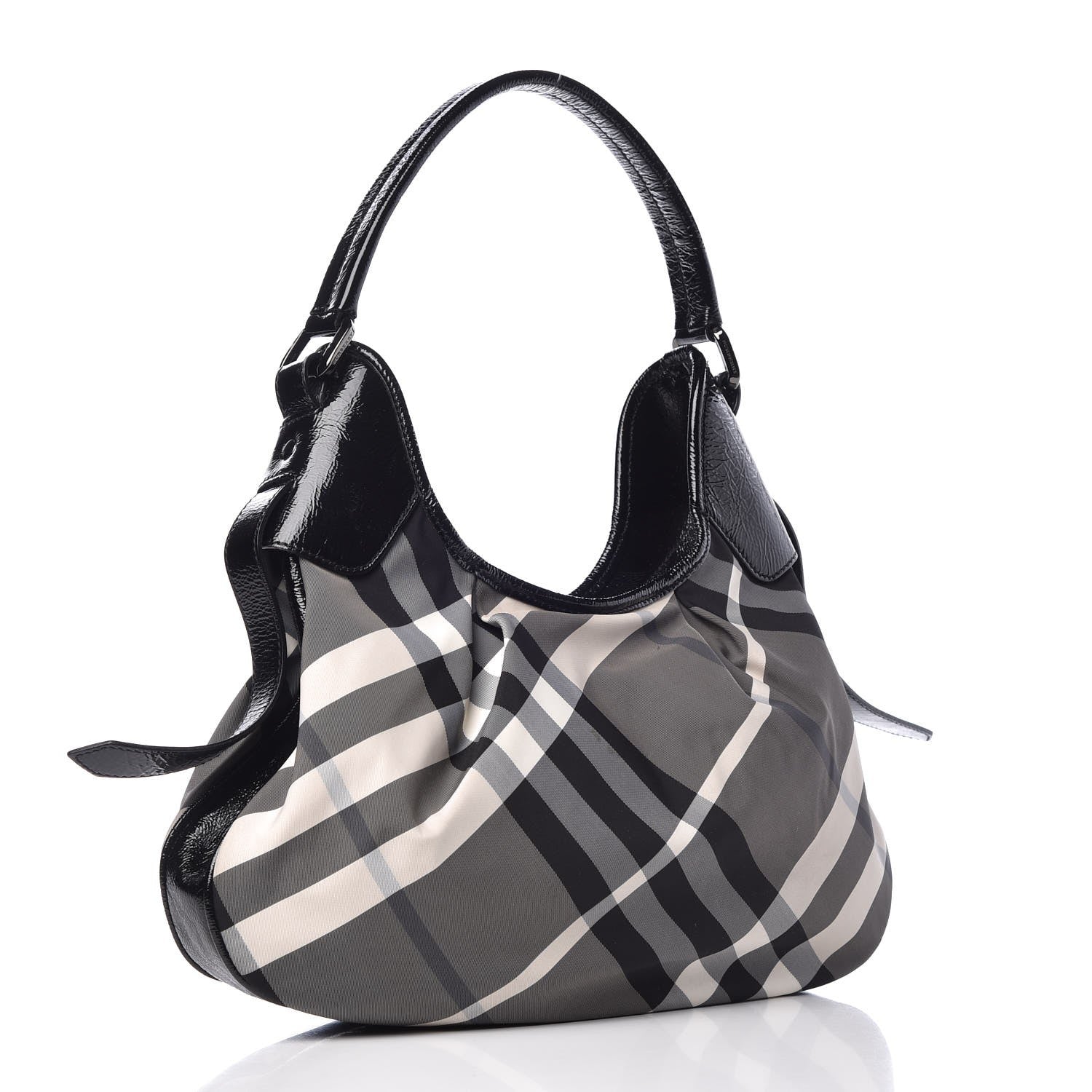 Burberry Beat Check Small Brooklyn Hobo Black 2 of 11