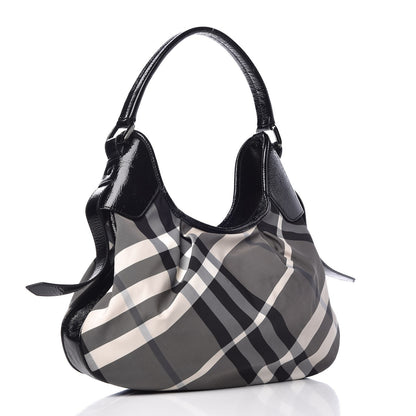 Burberry Beat Check Small Brooklyn Hobo Black 2 of 11